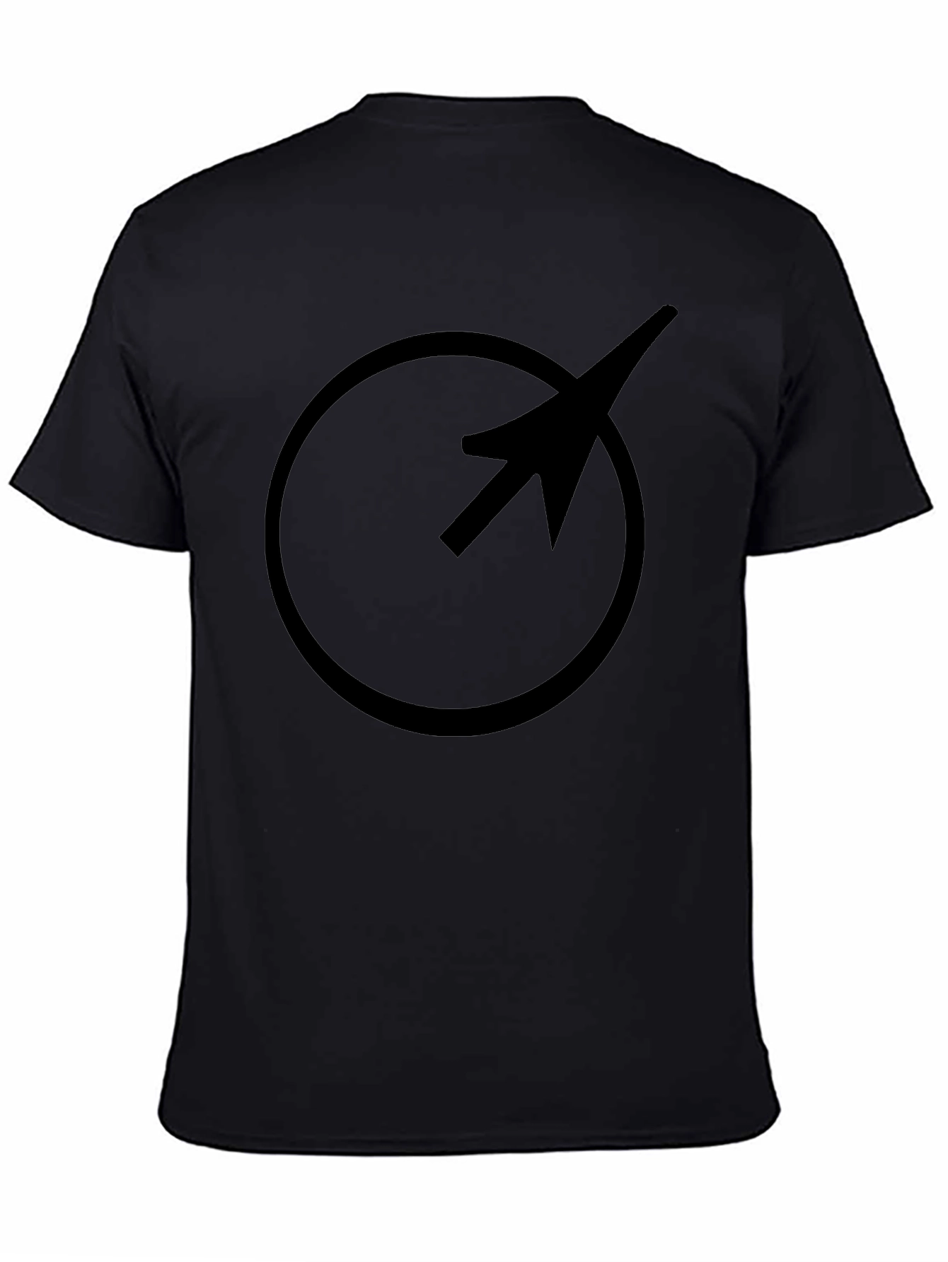 Minimalist Circle Arrow Graphic Black T-Shirt