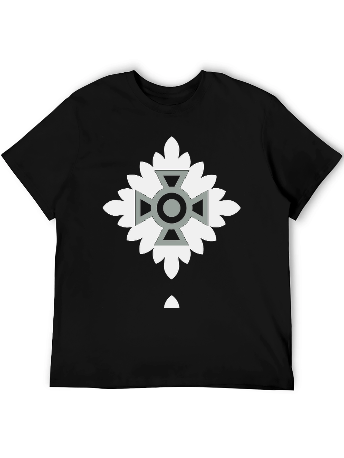 Geometric Floral Cross Graphic T-Shirt