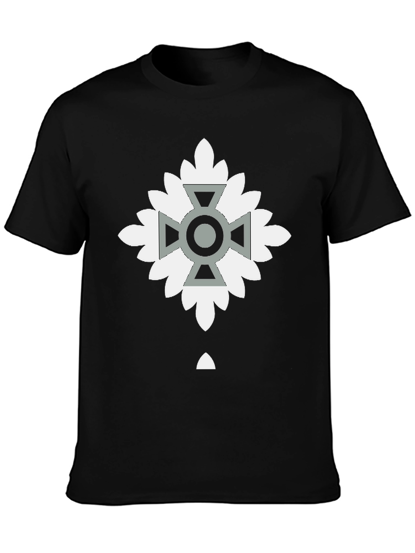 Geometric Floral Cross Graphic T-Shirt