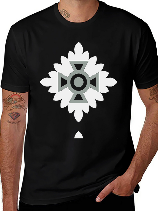 Geometric Floral Cross Graphic T-Shirt