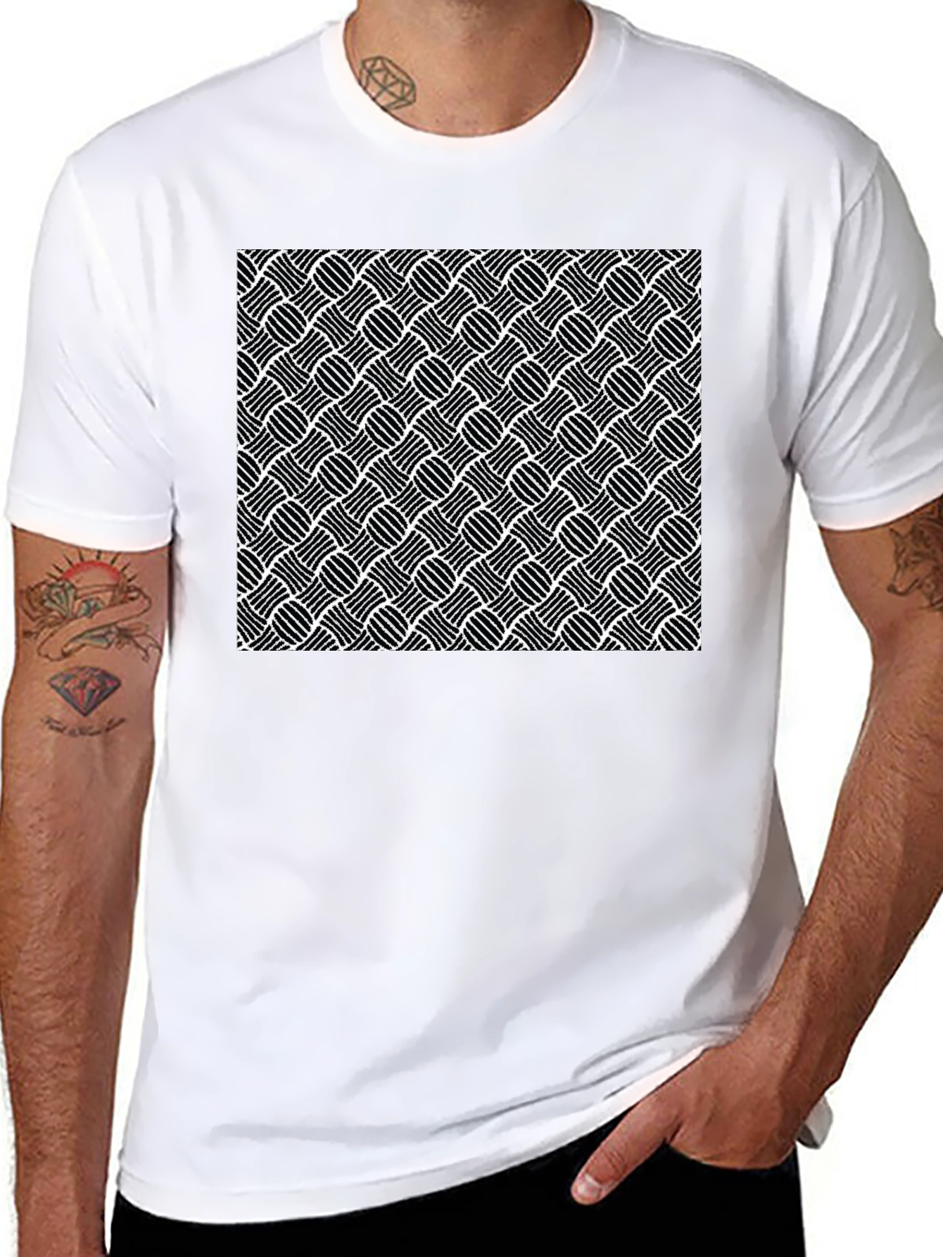 Abstract Pattern Black T-Shirt