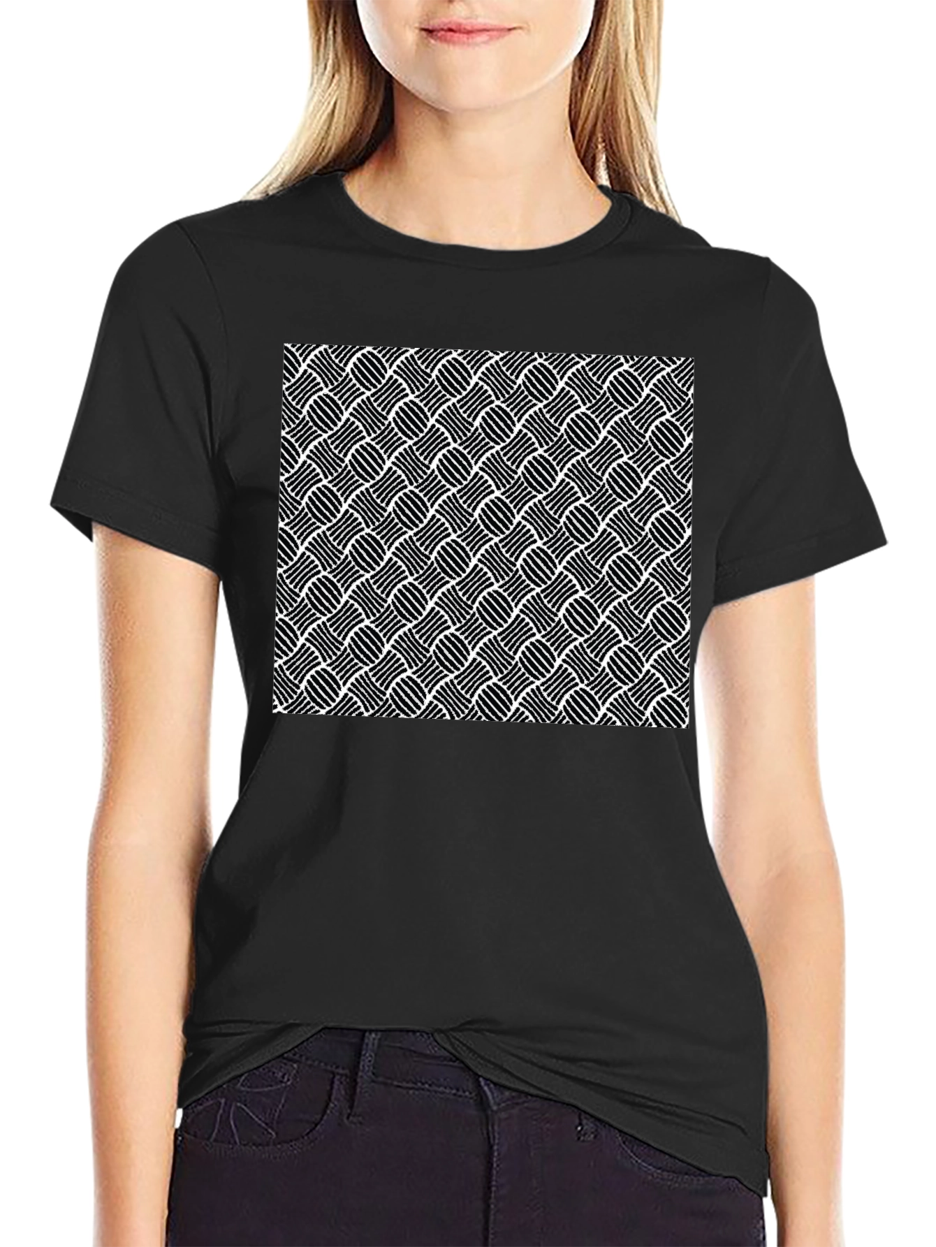 Abstract Pattern Black T-Shirt