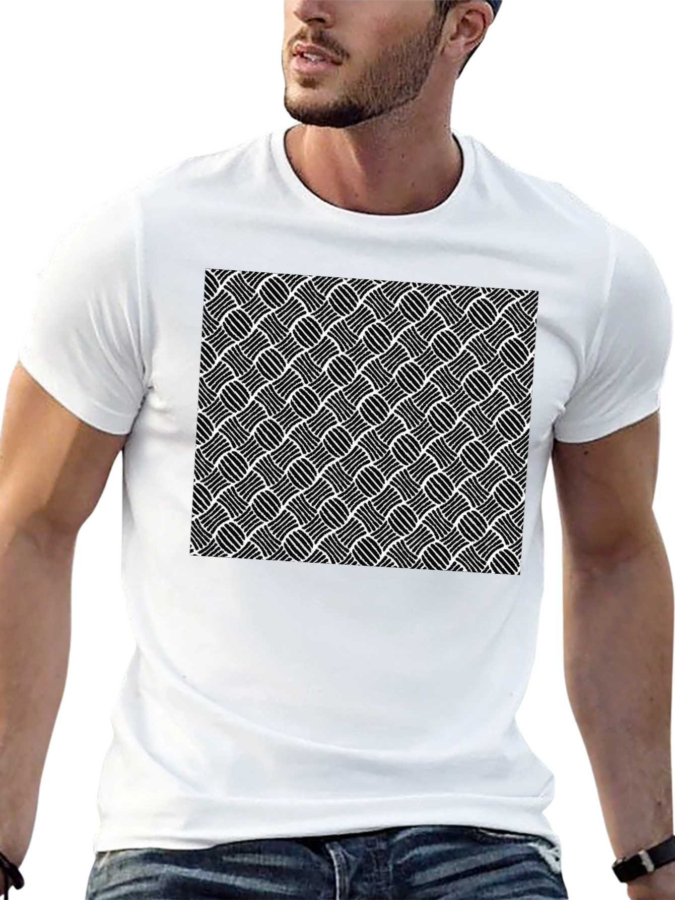 Abstract Pattern Black T-Shirt