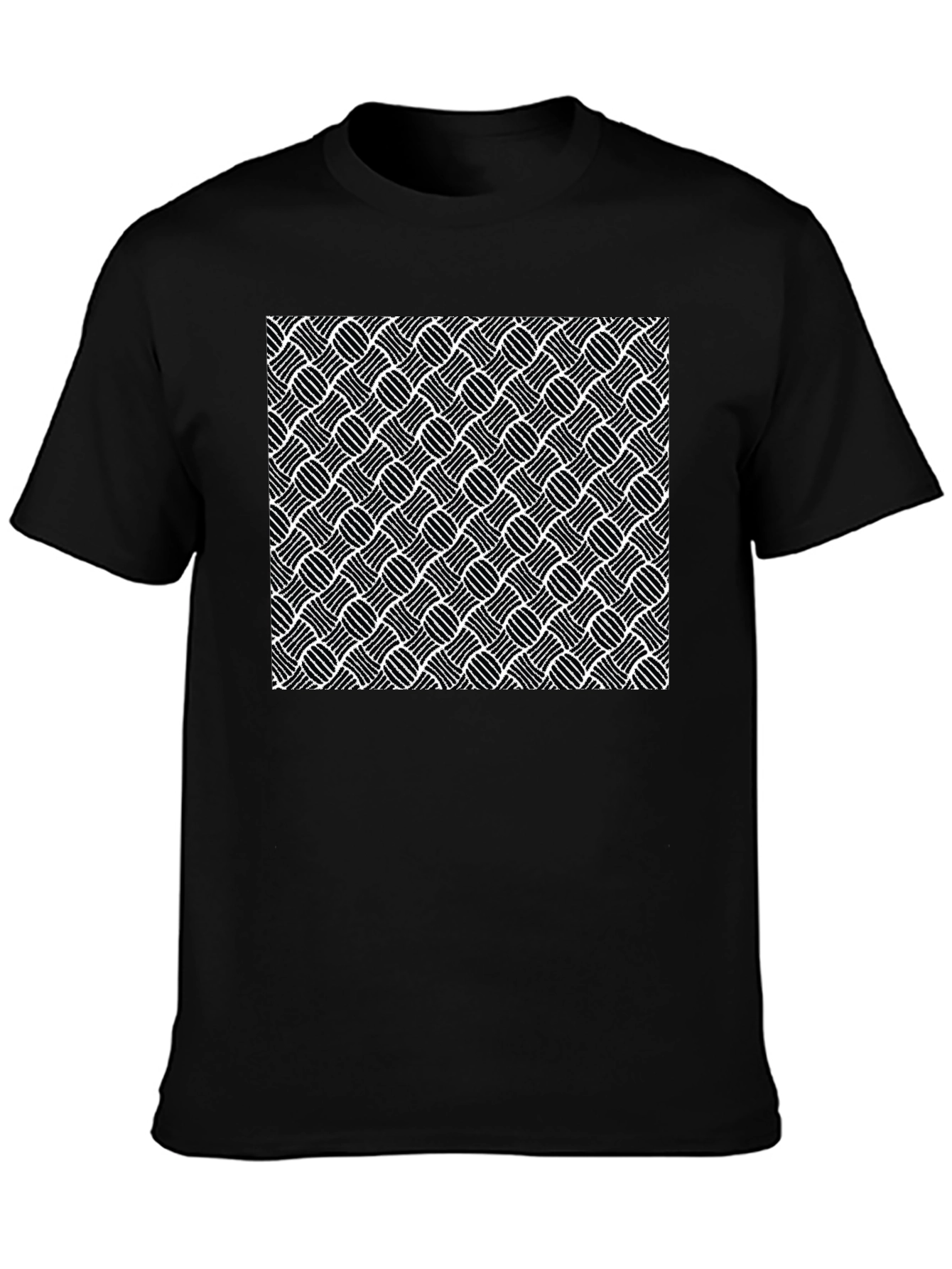 Abstract Pattern Black T-Shirt