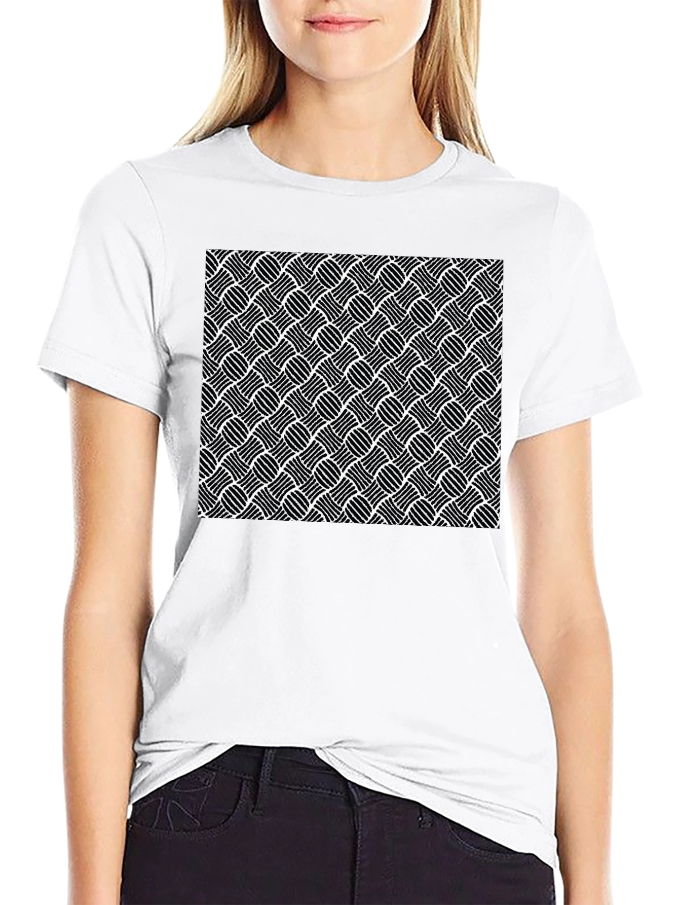 Abstract Pattern Black T-Shirt