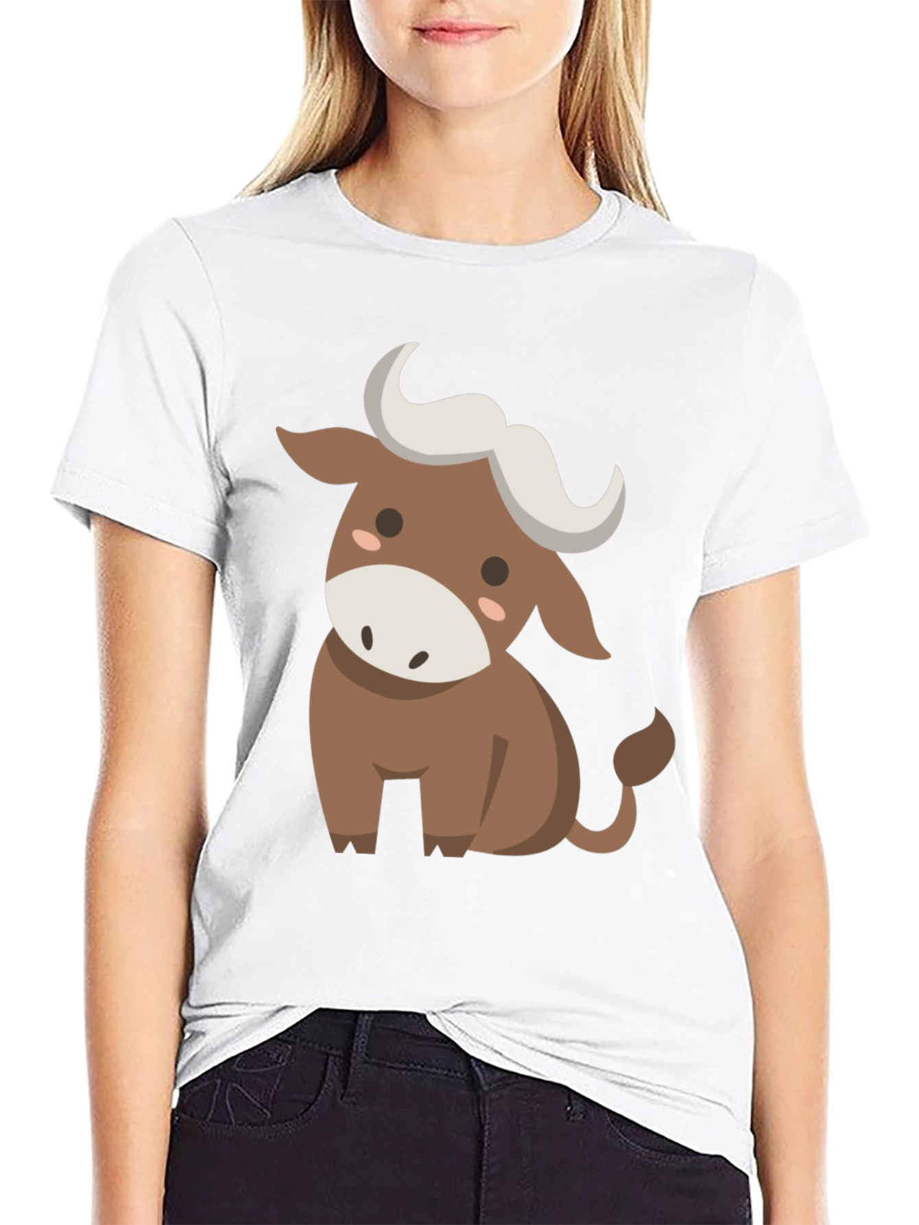 Cute Cartoon Bull Graphic Tee