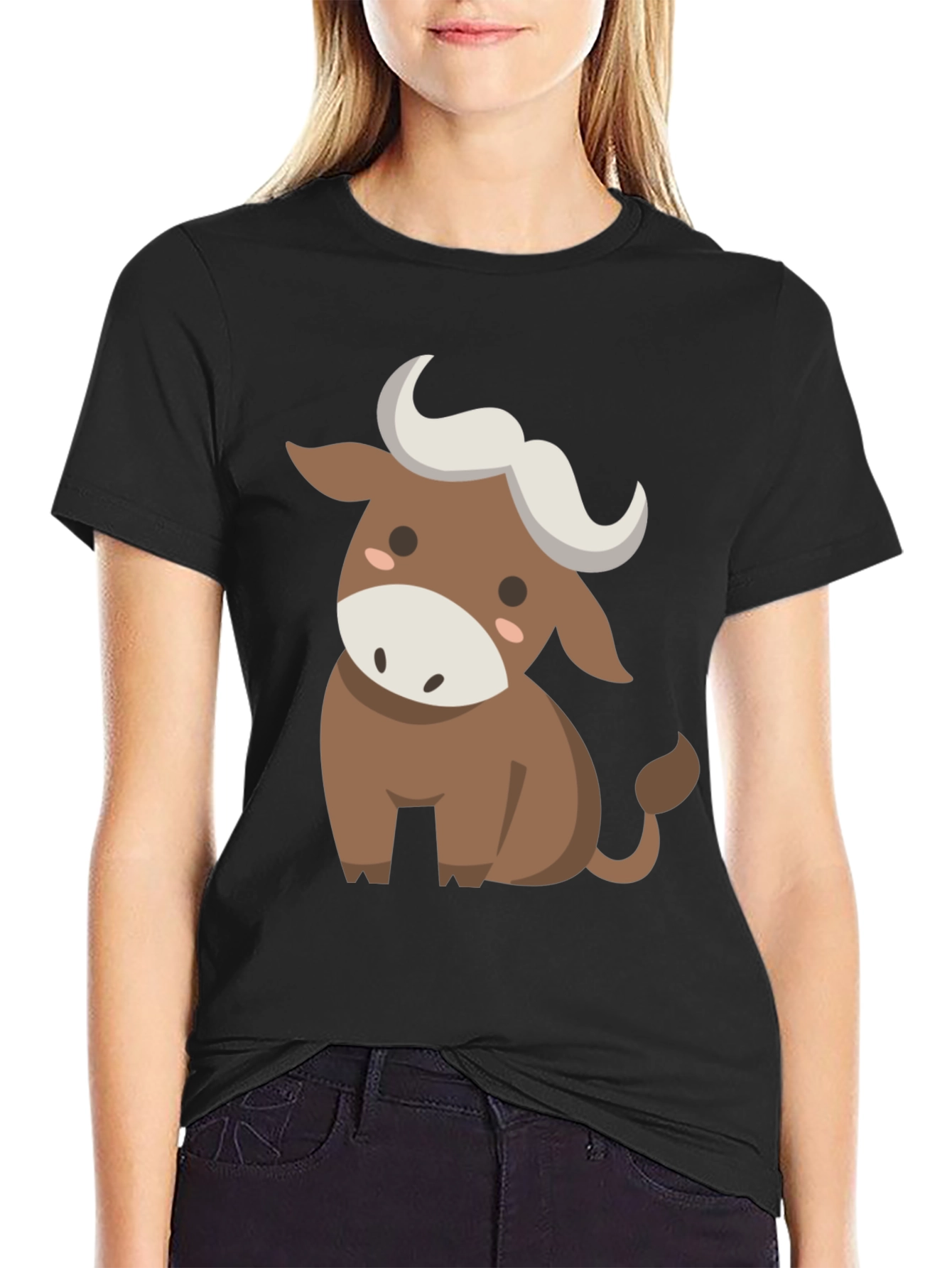 Cute Cartoon Bull Graphic Tee