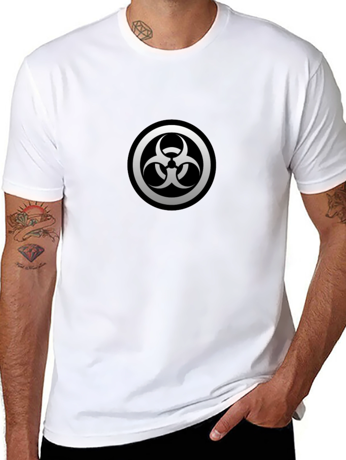 Biohazard Symbol Graphic Black T-Shirt