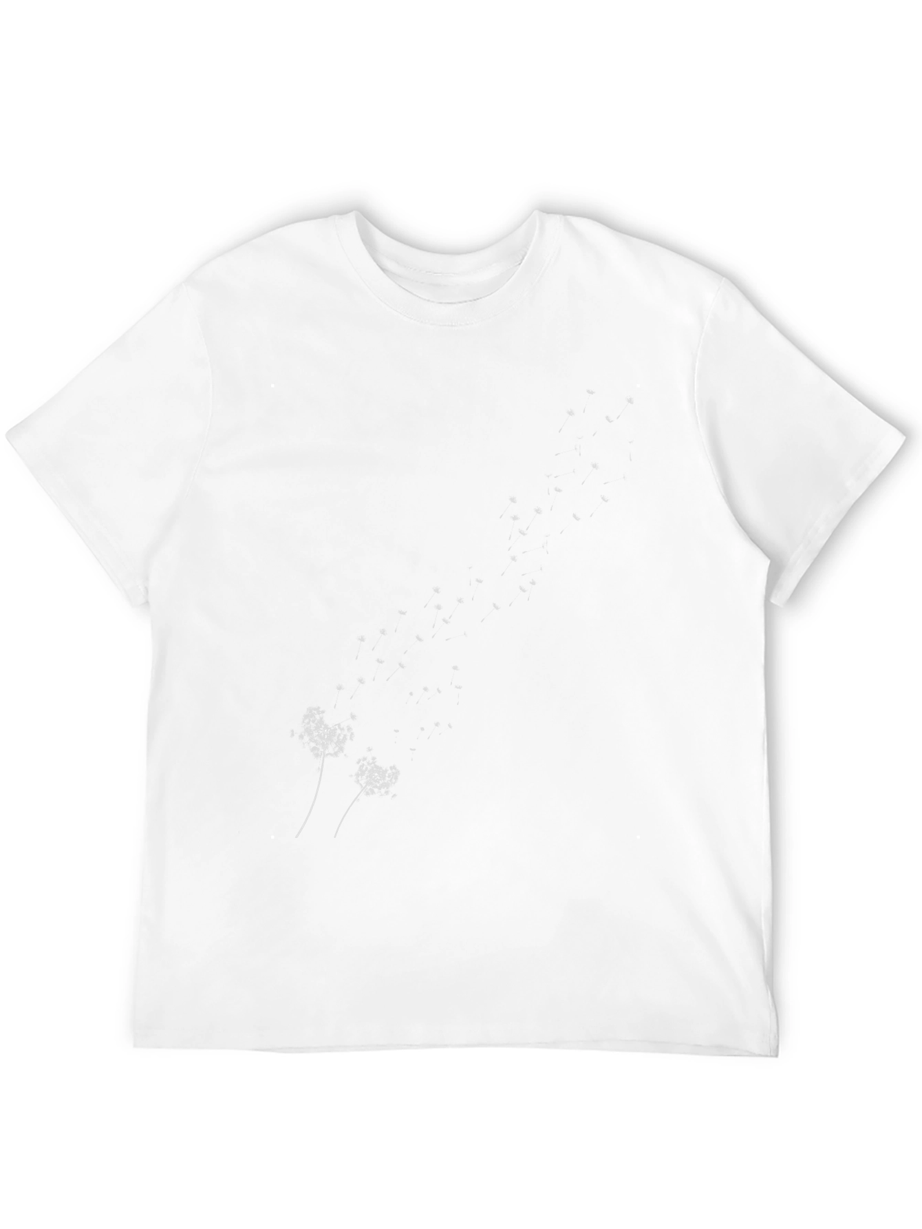 Dandelion Print Black T-Shirt - Casual Style