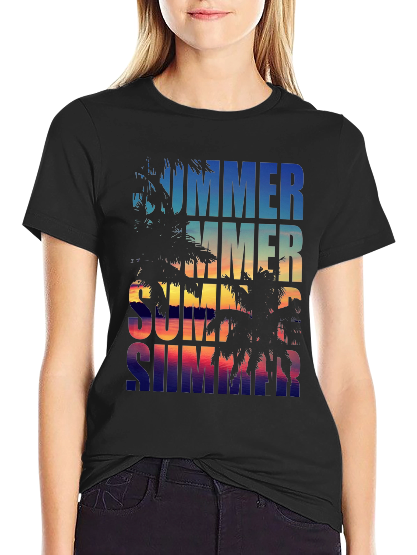 Summer Vibes Palm Tree Graphic Tee