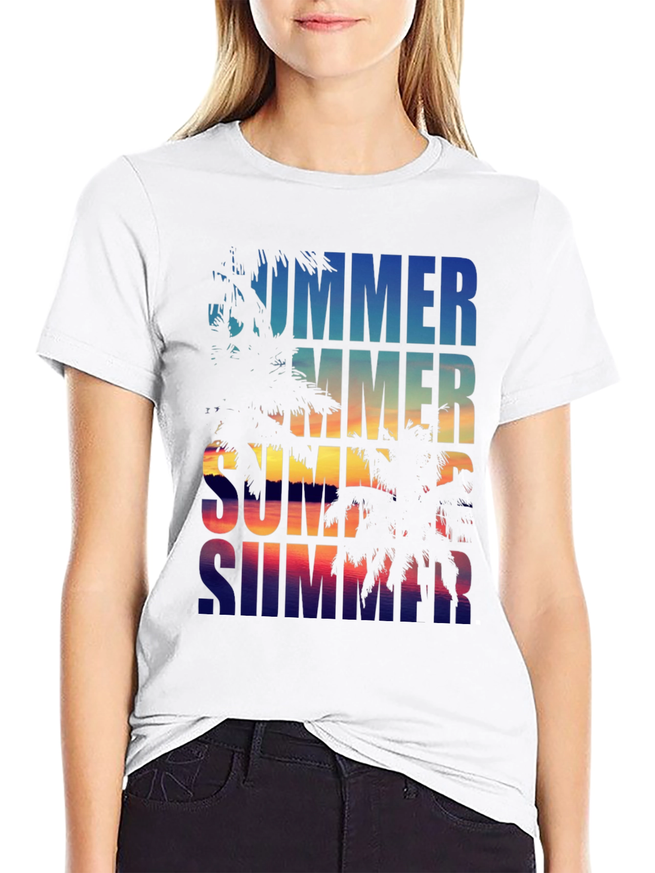 Summer Vibes Palm Tree Graphic Tee
