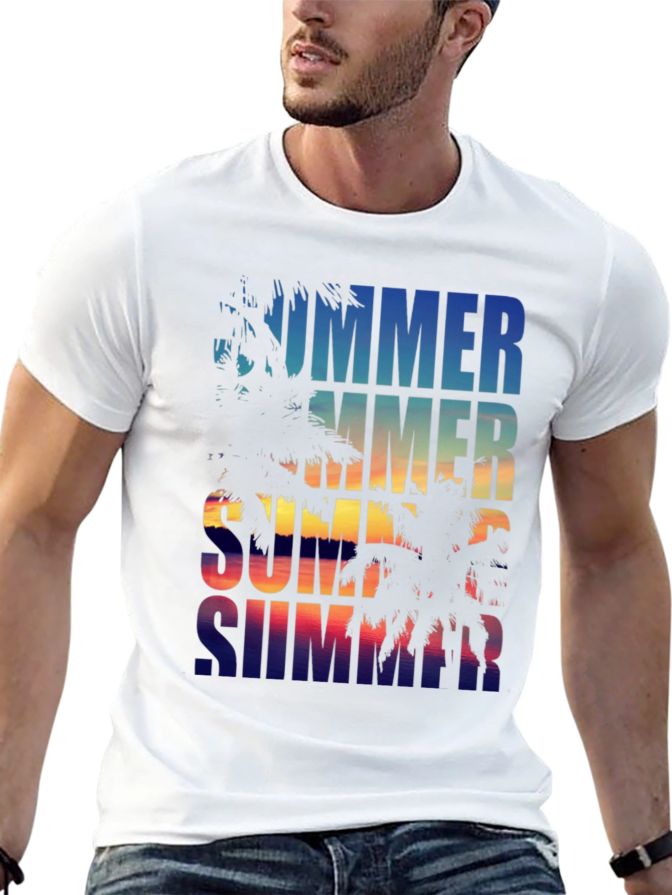 Summer Vibes Palm Tree Graphic Tee